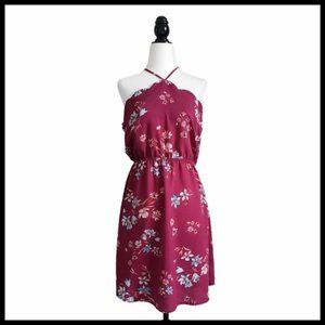 Monteau Floral Halter Summer Sundress Plum